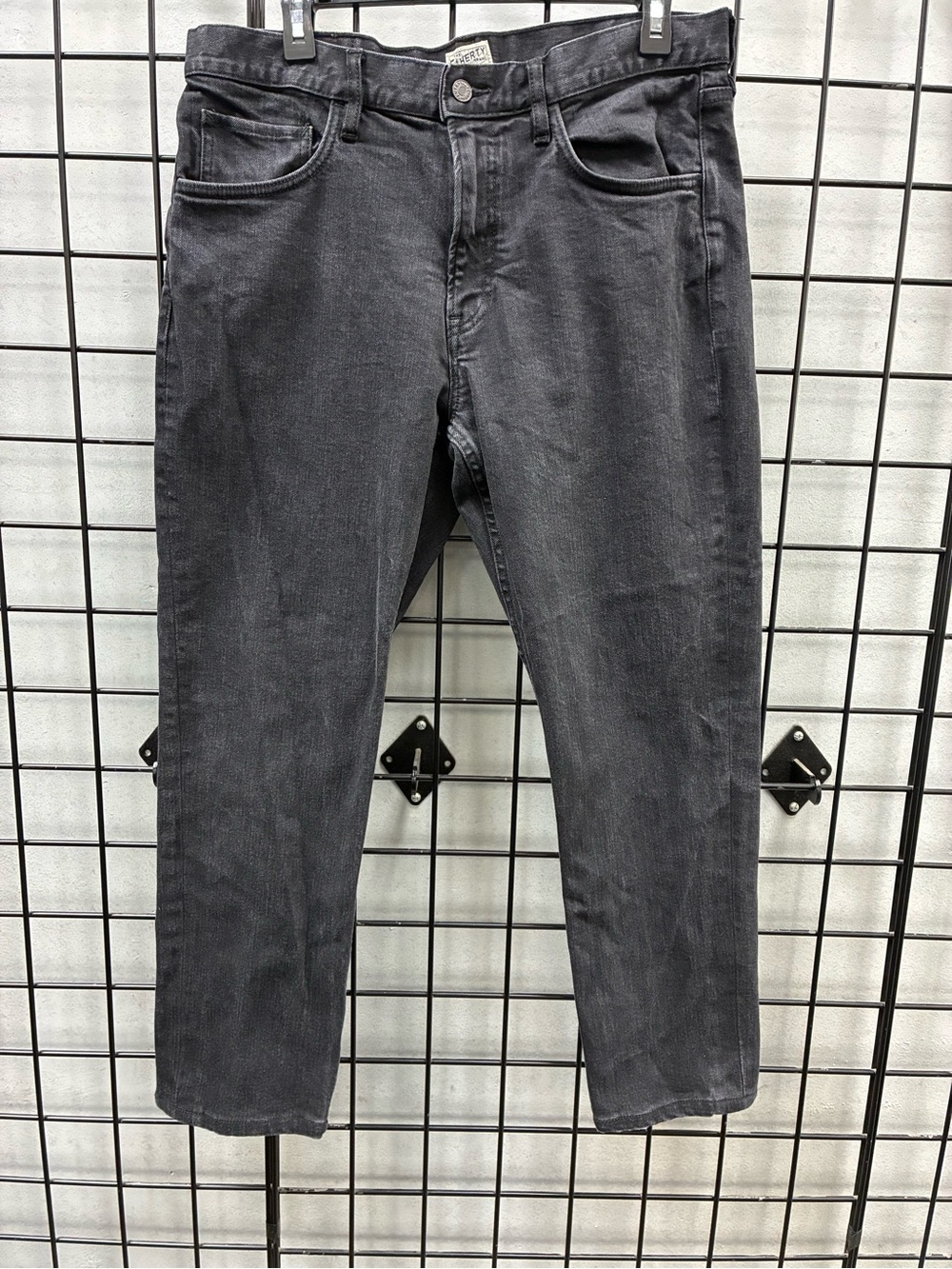 Faherty Coal Creek Wash Slim Straight Denim Jean Organic Cotton 33 x 28* Stretch